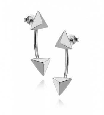 Sterling Silver Triangle Jacket Earrings