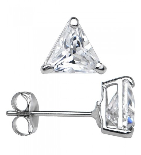 White Triangle Cubic Zirconia Earrings