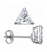 White Triangle Cubic Zirconia Earrings