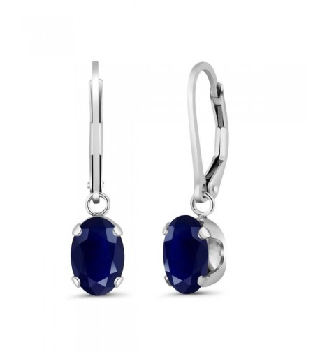 Sapphire Sterling Silver Womens Earrings