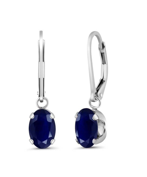 Sapphire Sterling Silver Womens Earrings