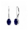 Sapphire Sterling Silver Womens Earrings