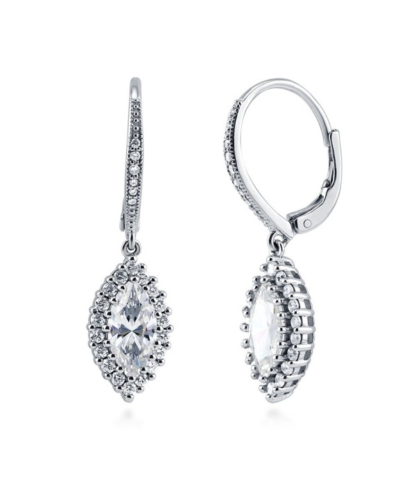 BERRICLE Sterling Zirconia Leverback Earrings