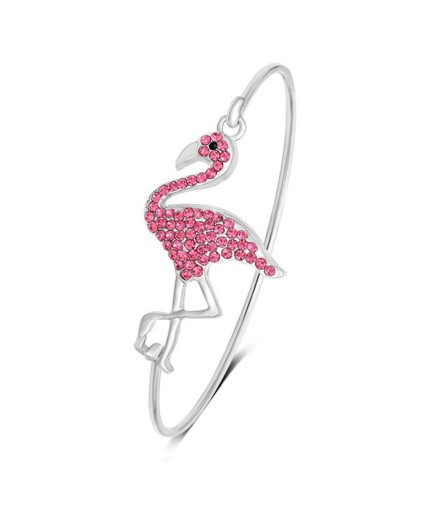 SENFAI Rhinestone Flamingo Bangle silver