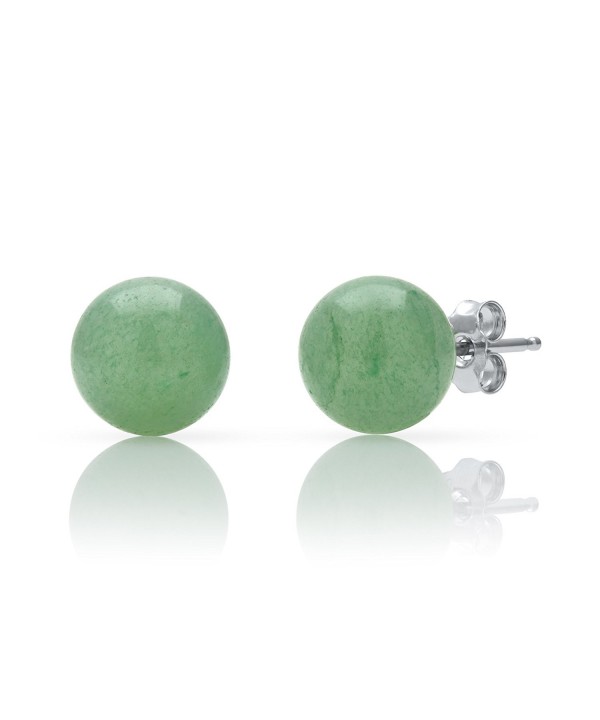 Sterling Silver Natural Green Earrings