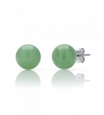 Sterling Silver Natural Green Earrings