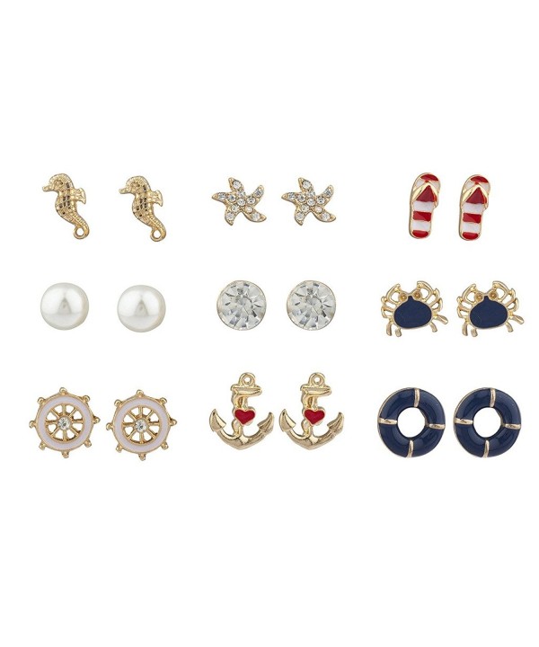 Lux Accessories Crystal Nautical Earring