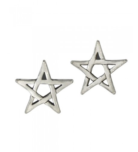 Sterling Silver Pentagram Star Earrings