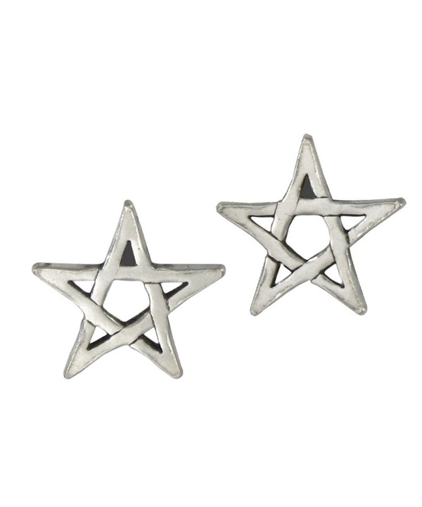 Sterling Silver Pentagram Star Earrings