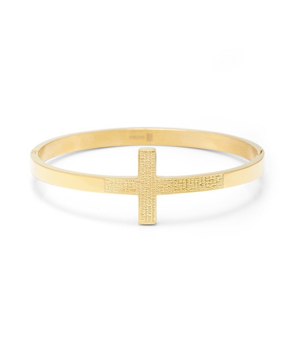 Lords Prayer Gold Bangle Bracelet