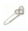 Rhodium Plated Crystal Safety Brooch