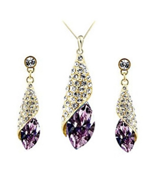 MAFMO Crystal Necklace Earrings Gold plated