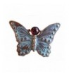 Verdigris Patina Butterfly Pin Garnet
