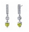 Peridot Earrings Sterling Silver Rhodium