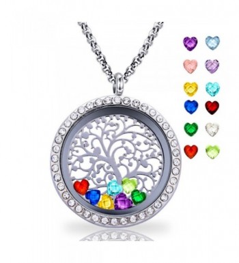 Floating Pendant Necklace Birthstone Include