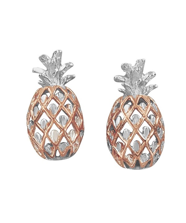 Sterling Silver Accents Pineapple Earrings