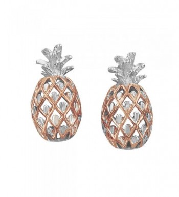 Sterling Silver Accents Pineapple Earrings