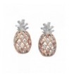 Sterling Silver Accents Pineapple Earrings