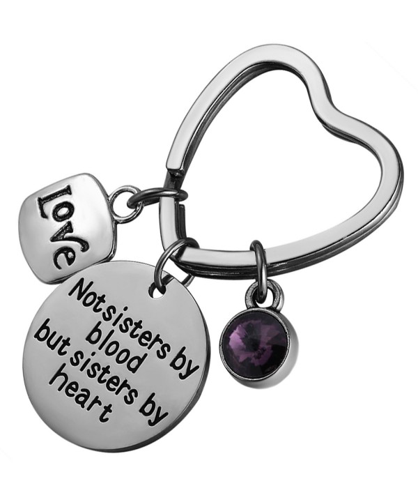 Keychain Sisters Birthstone Birthday February