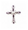 Faship Sparkling Purple Crystal Crucifix