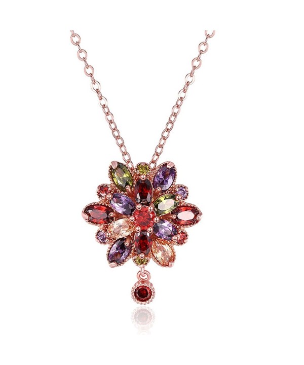 Colored Zirconia Crystal Necklace colorful