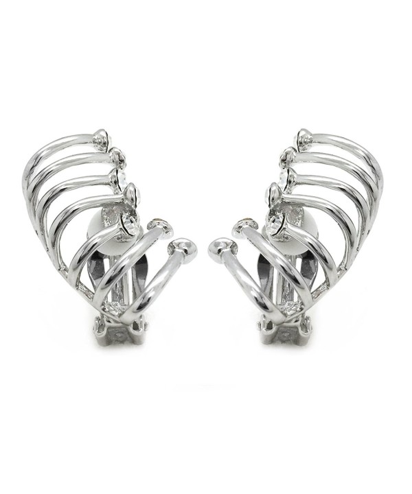 Climber Earrings Crystal Crawler Rhodium