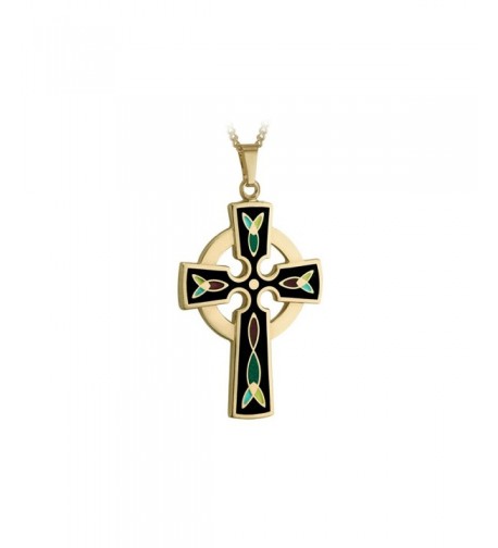 Celtic Cross Necklace Plated Black