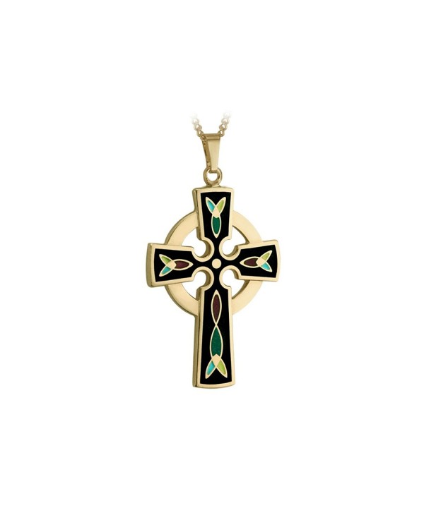 Celtic Cross Necklace Plated Black