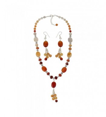 Carnelian Necklace Earrings Dangling Fashion