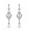 EVER FAITH Silver Tone Simulated Chandelier