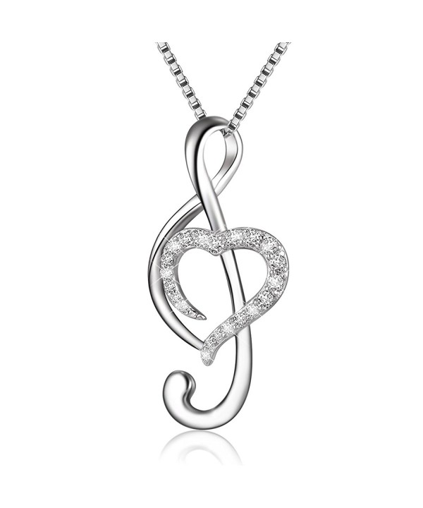 Sterling Silver Music Necklace Pendant