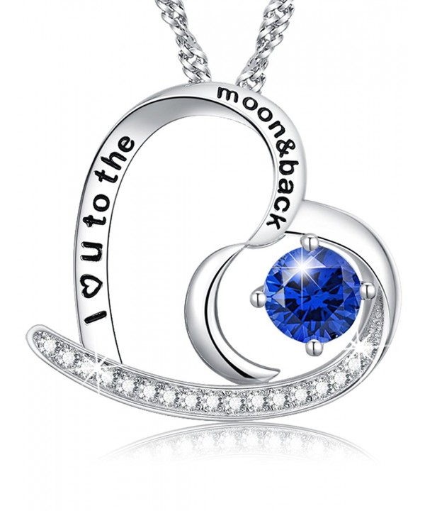 Sapphire Swarovski Necklace Sterling Anniversary