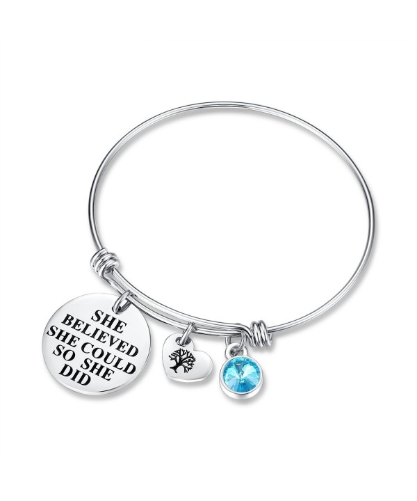 March Birthstone Charm Bracelet friendship