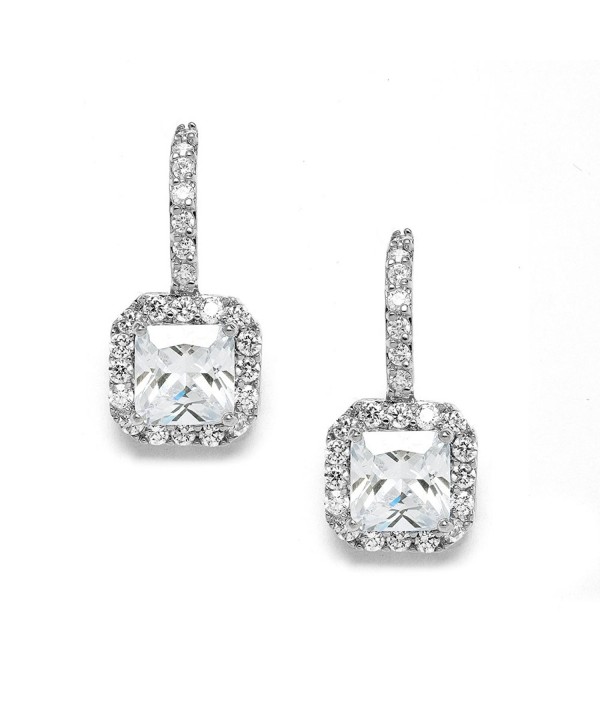 Mariell Radiant Cut Zirconia Bridal Earrings