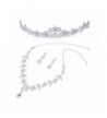 Bridesmaid Wedding Rhinestone Necklace Earrings
