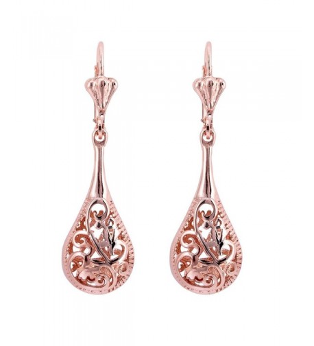 Filigree Teardrop Leverback Earrings Jewelry