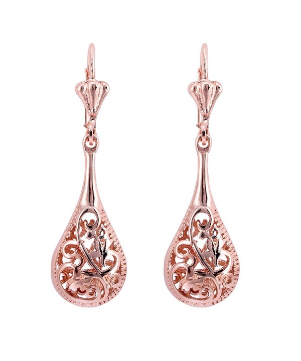 Filigree Teardrop Leverback Earrings Jewelry