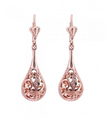 Filigree Teardrop Leverback Earrings Jewelry