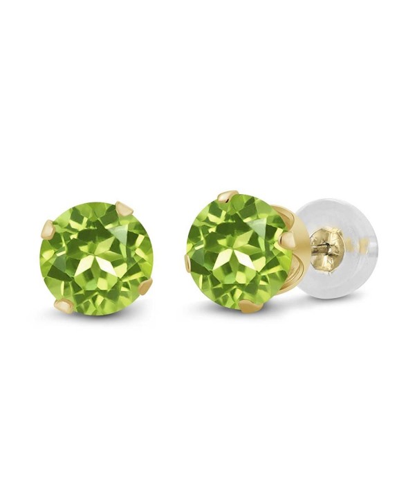 Round Green Peridot Yellow Earrings