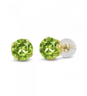 Round Green Peridot Yellow Earrings