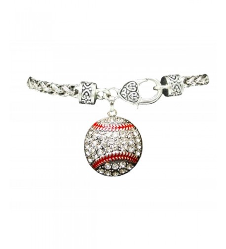 Baseball Crystals Stitching Bracelet Sports