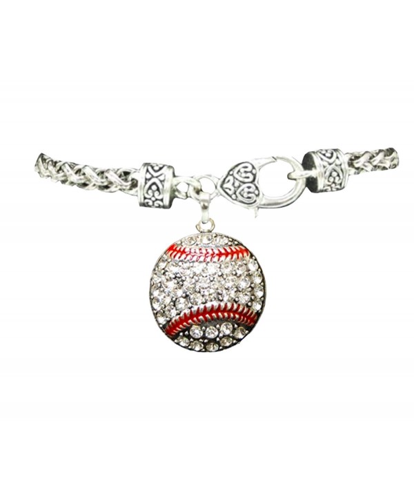 Baseball Crystals Stitching Bracelet Sports