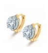 MASOP Solitaire Hinged Earrings Two Tone