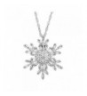 Snowflake Pendant Necklace Zirconia Sterling