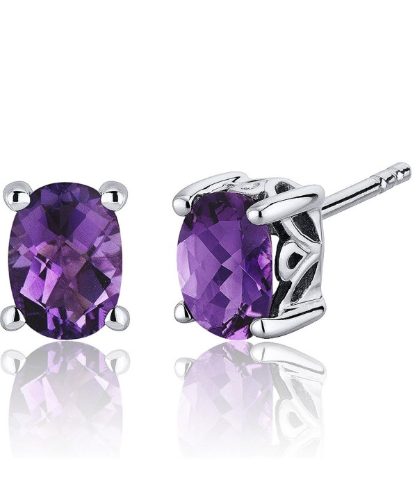 Amethyst Earrings Sterling Silver Carats