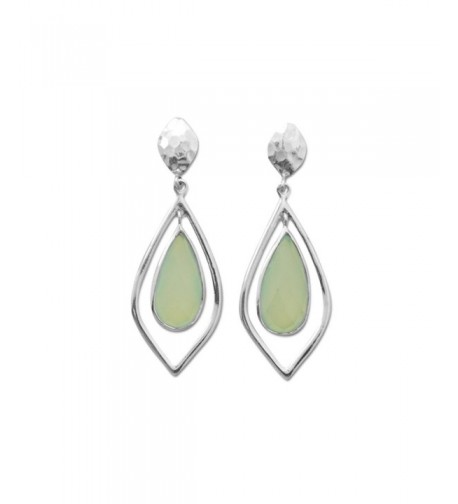 Texture Chalcedony Earrings Framed Sterling