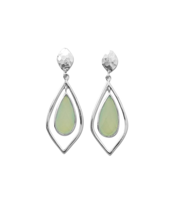 Texture Chalcedony Earrings Framed Sterling