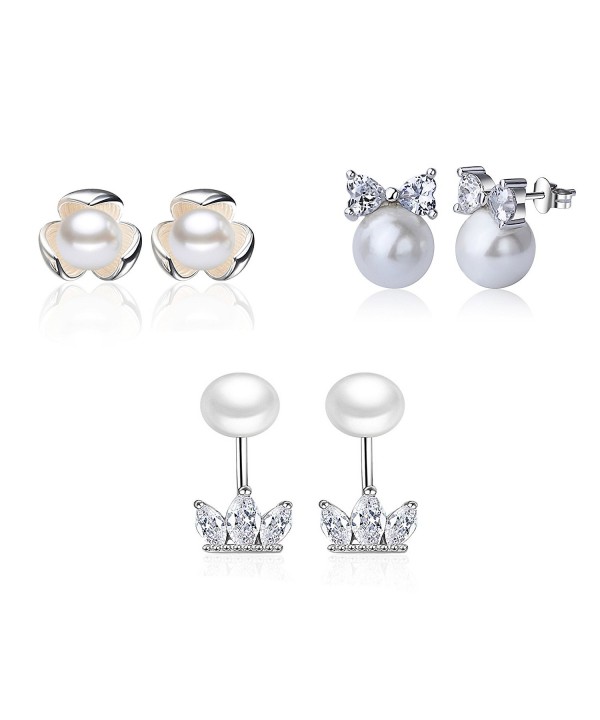 Silver Imitation Pearls Earrings Jewelry