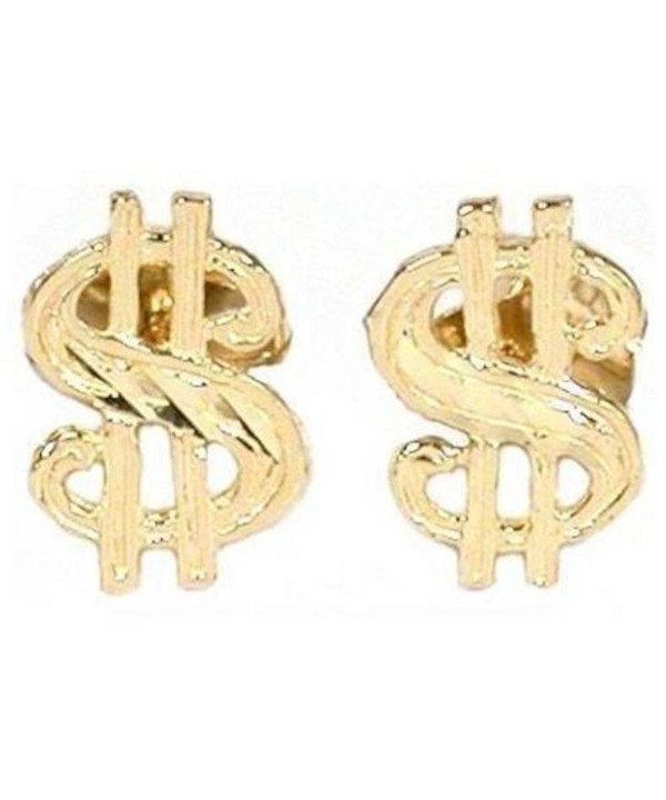 14K Gold Dollar Sign Earrings