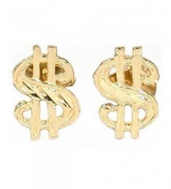 14K Gold Dollar Sign Earrings